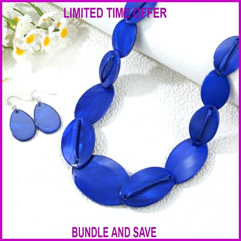 Large Chunky Geometric Statement Necklace Earring… - image 4